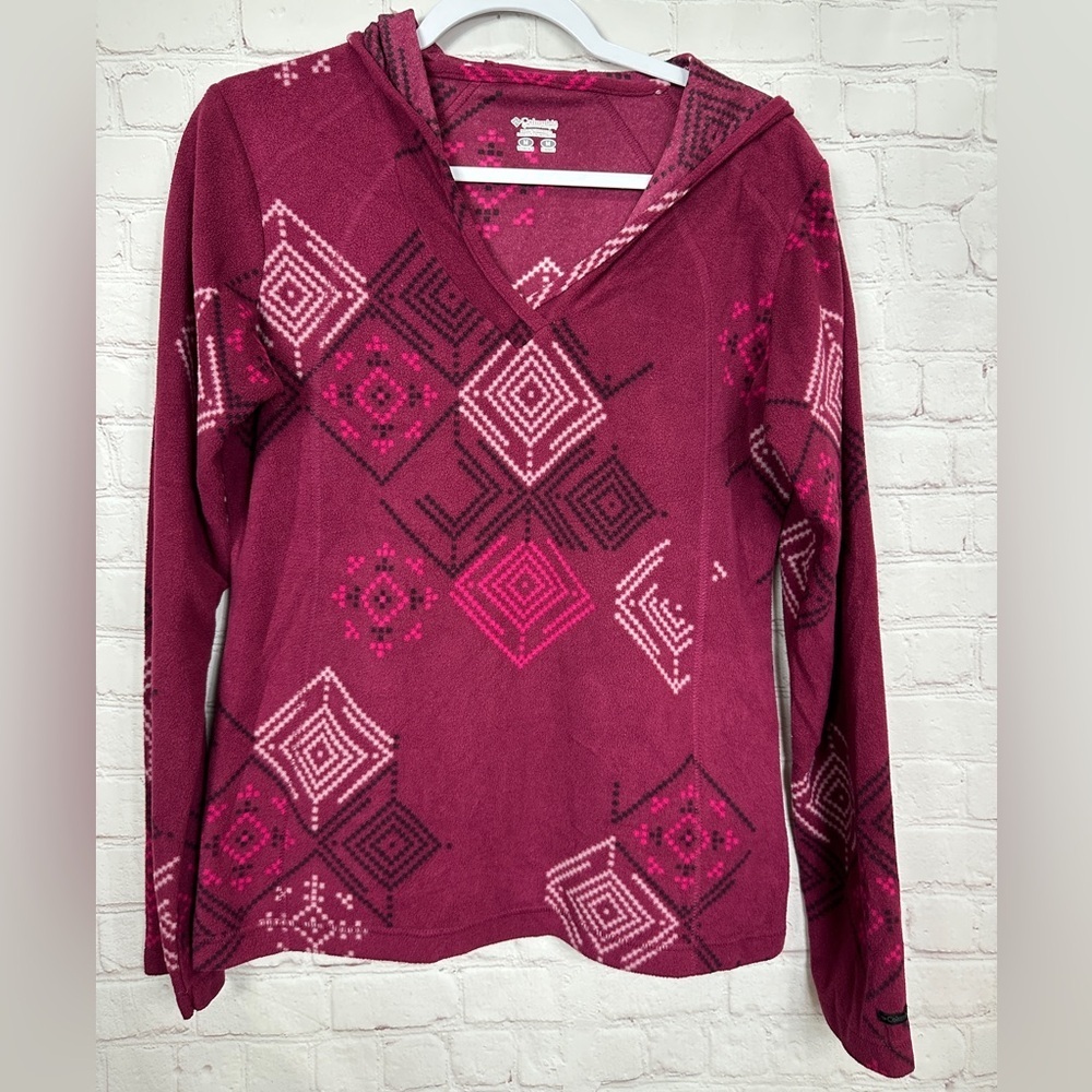 Columbia Womens Fleece Hooded Pullover sz M, GUC